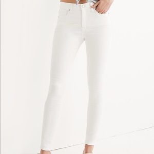 Madewell 9” high rise skinny jeans in pure white